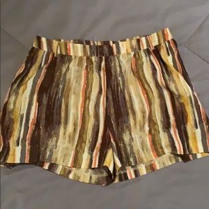 Gianni Bini satin striped shorts with pockets